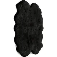 Genuine Sheepskin Quad Rug - Black, New Zealand Wool