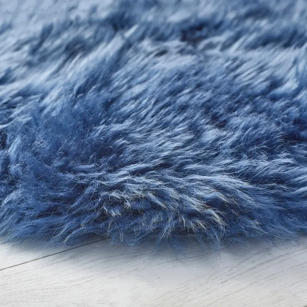 Genuine Sheepskin Rug - Navy, New Zealand Wool