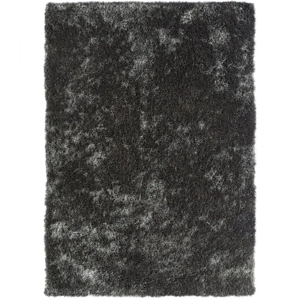 Glamour and Shimmer Rug with Anti-Slip - Black, Polyester