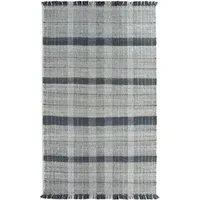 Highland Check Rug - Navy, Recycled Plastic