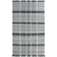 Highland Check Rug - Navy, Recycled Plastic