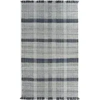 Highland Check Rug - Navy, Recycled Plastic