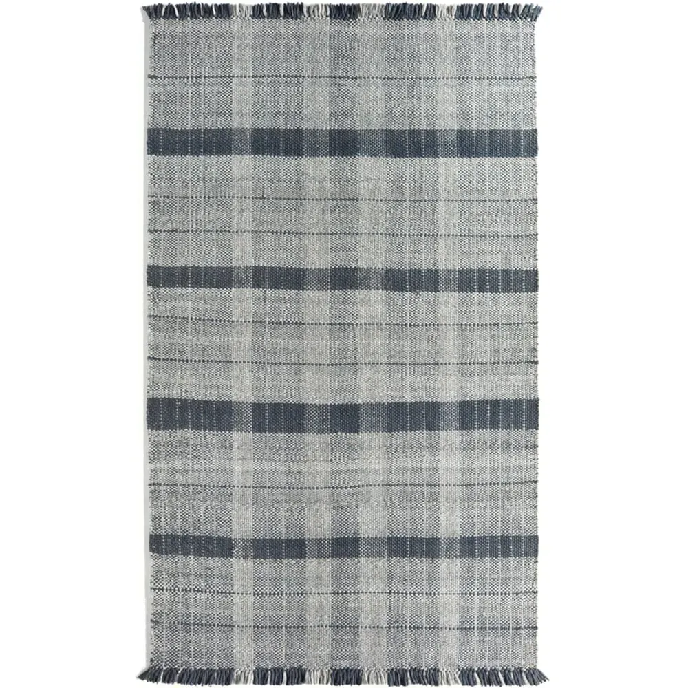 Highland Check Rug - Navy, Recycled Plastic image
