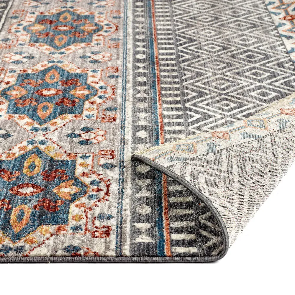 Mandala Stripe Rug - Grey