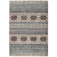 Mandala Stripe Rug - Grey