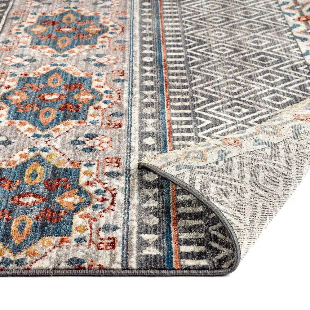 Mandala Stripe Rug - Grey