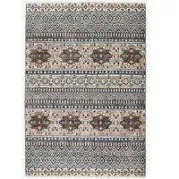 Mandala Stripe Rug - Grey