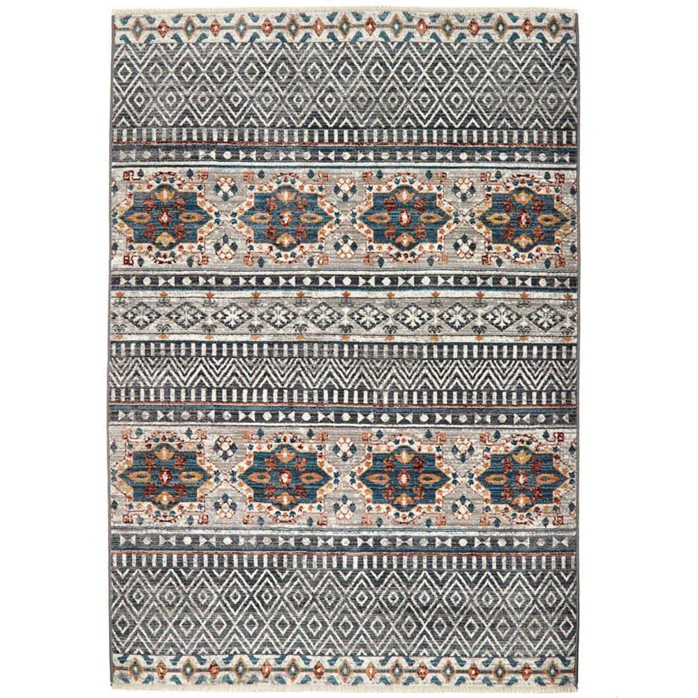 Mandala Stripe Rug - Grey