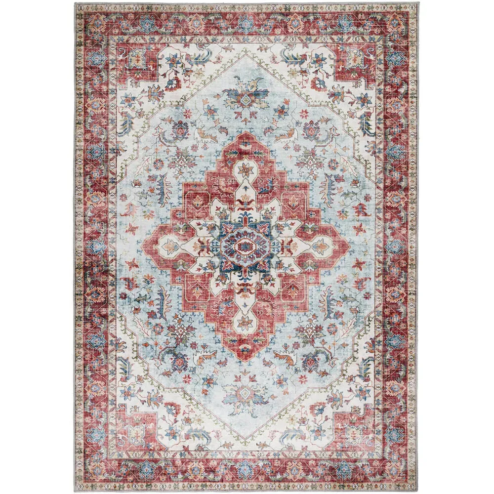 My Washable Marrakesh Rug - Blue and Red, Chenille image