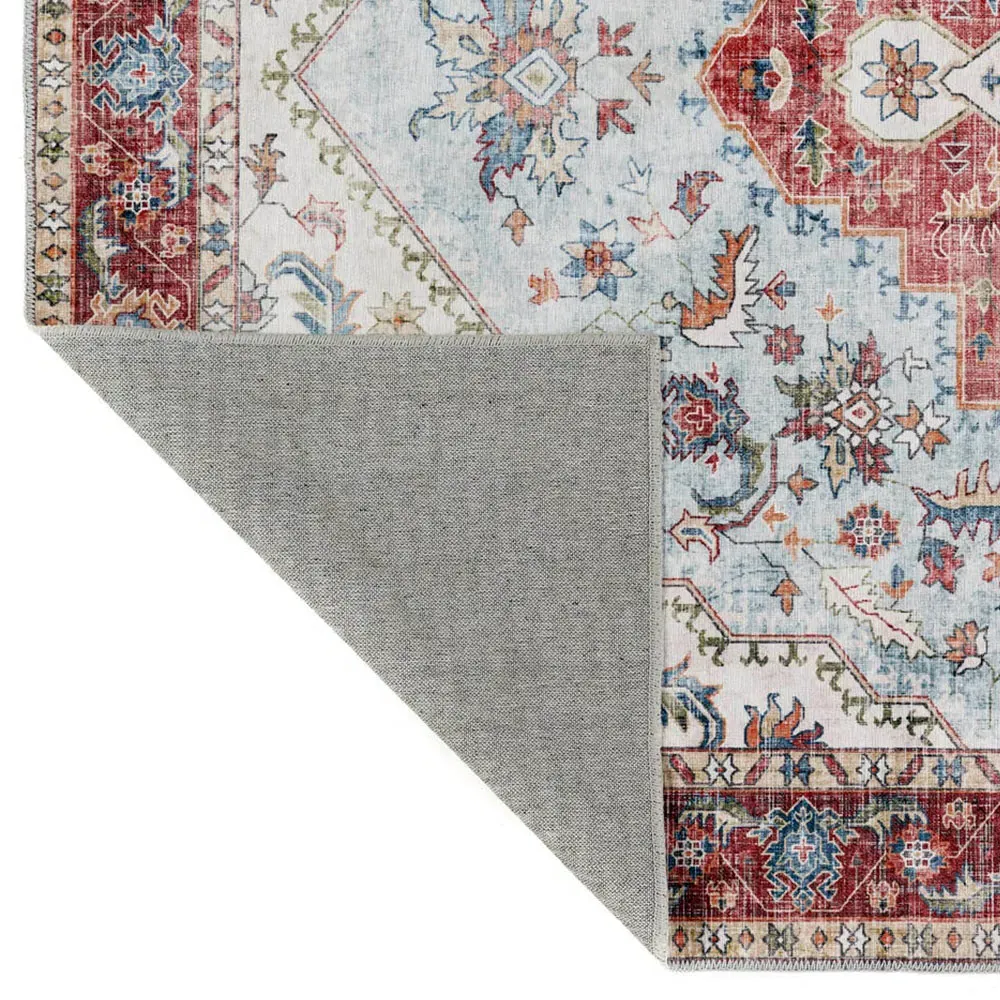 My Washable Marrakesh Rug - Blue and Red, Chenille