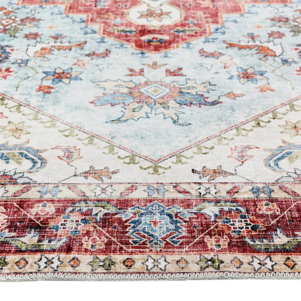 My Washable Marrakesh Rug - Blue and Red, Chenille