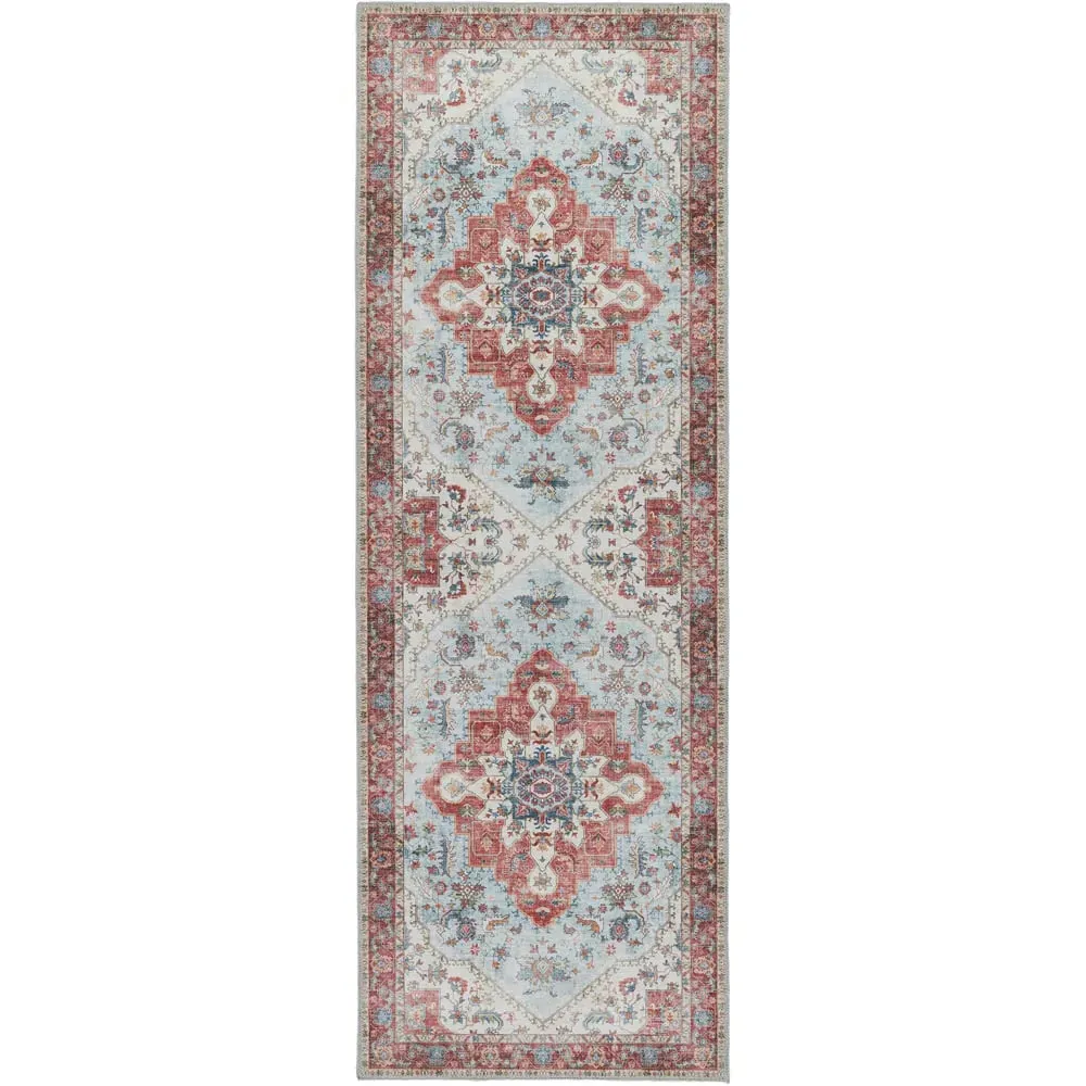 My Washable Marrakesh Rug - Blue and Red, Chenille