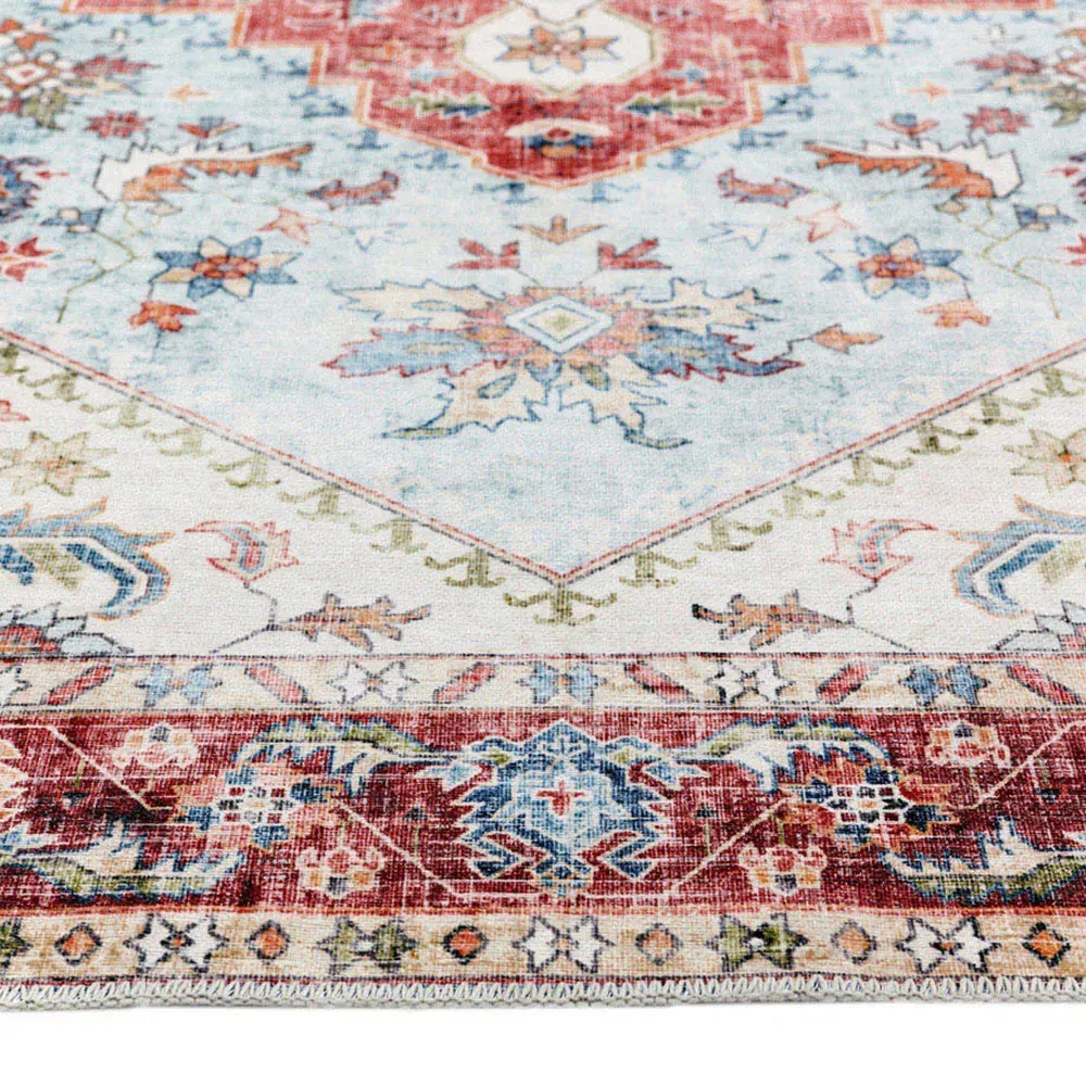 My Washable Marrakesh Rug - Red and Blue, Chenille