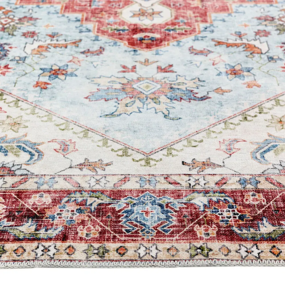 My Washable Marrakesh Rug - Red and Blue, Chenille