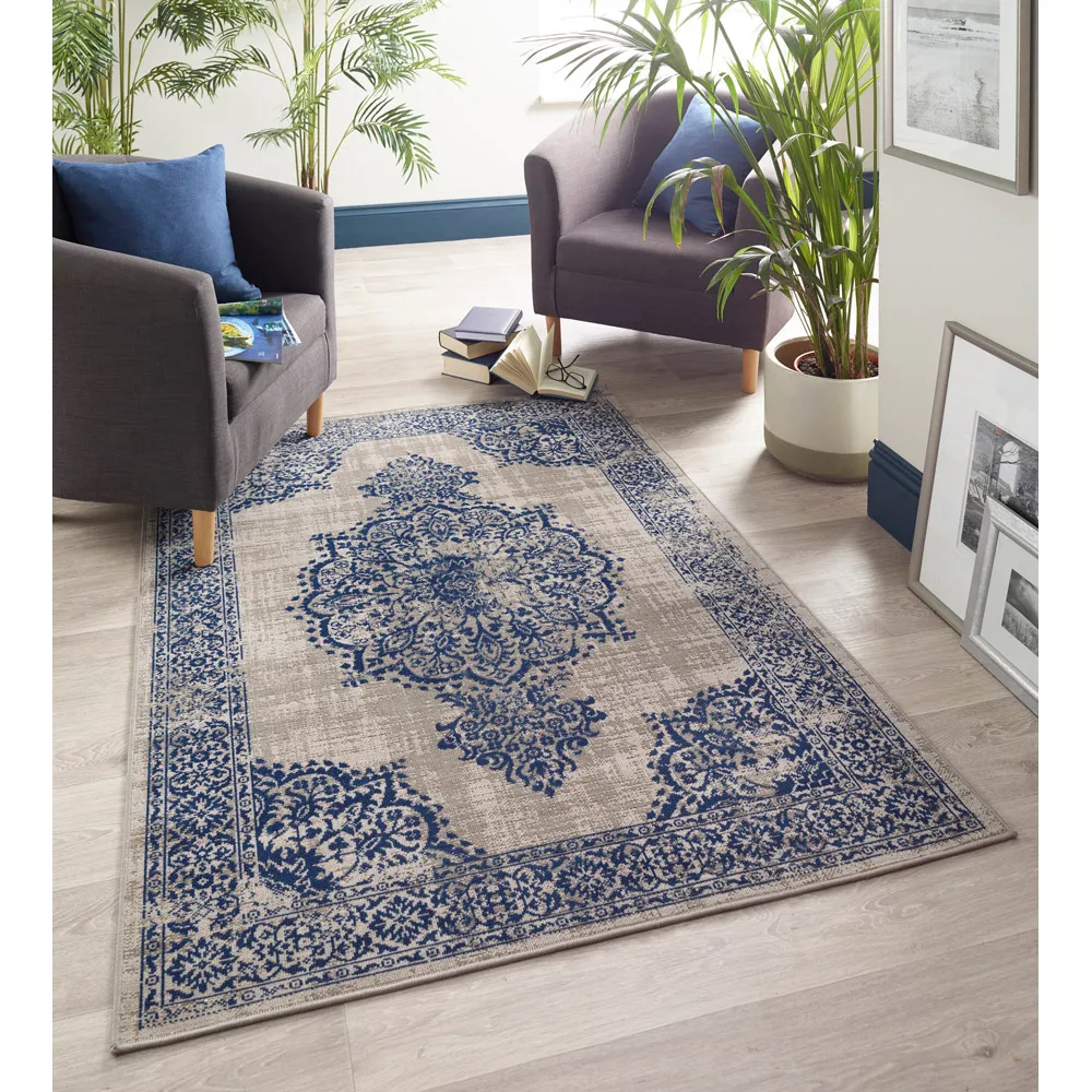 Saville Oriental Rug 80x150cm - Grey, Blue