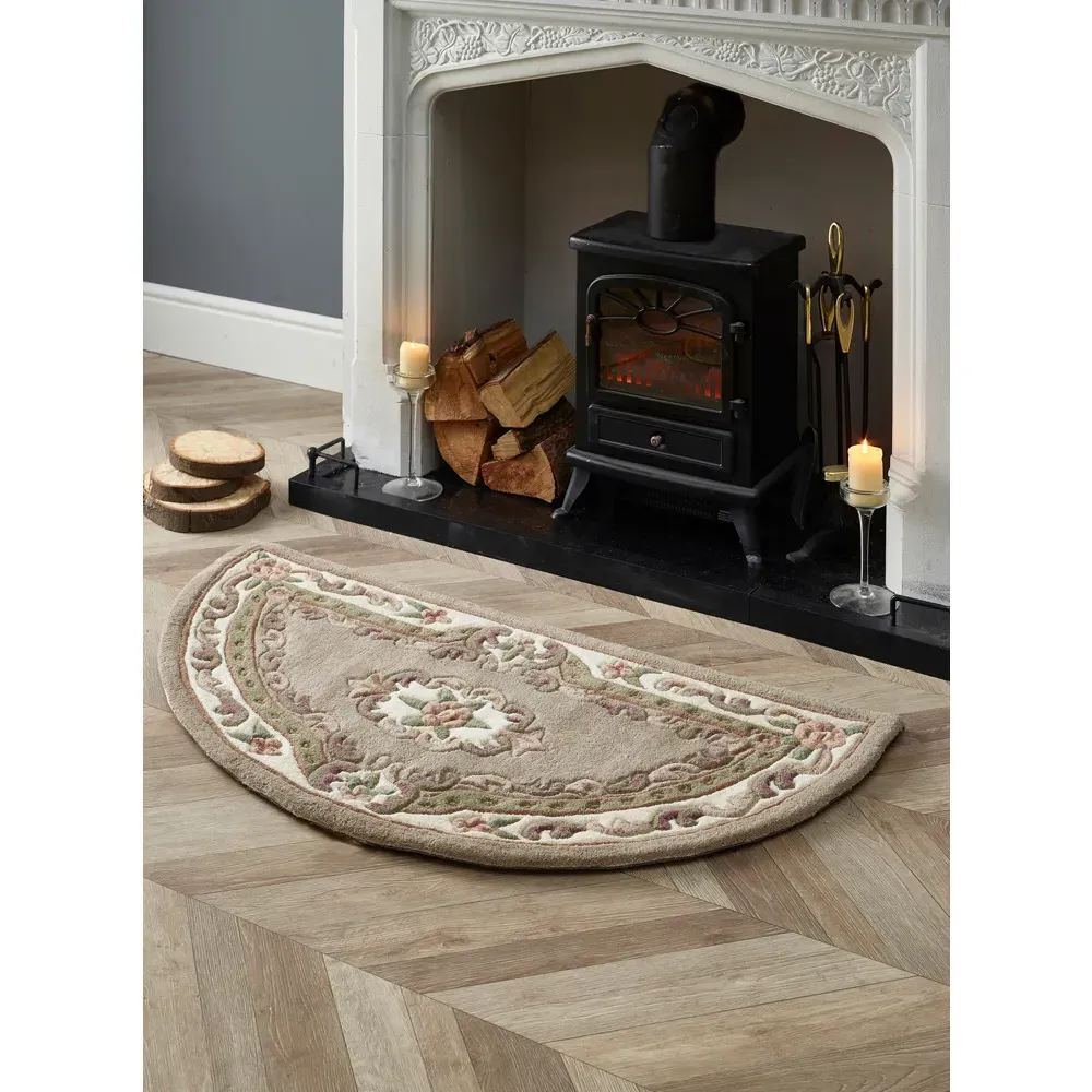 Shensi Half Moon Rug - Beige, Wool