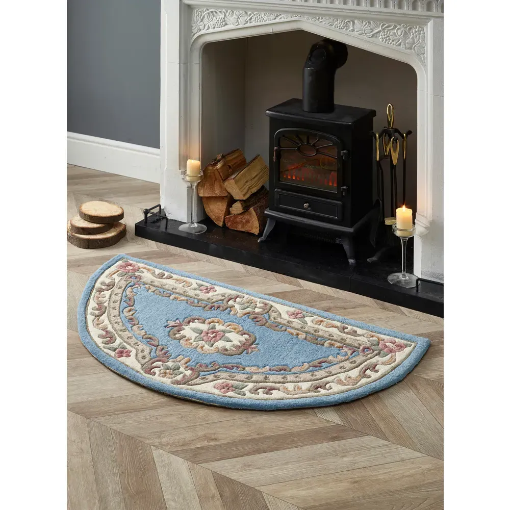 Shensi Half Moon Rug - Blue, Wool