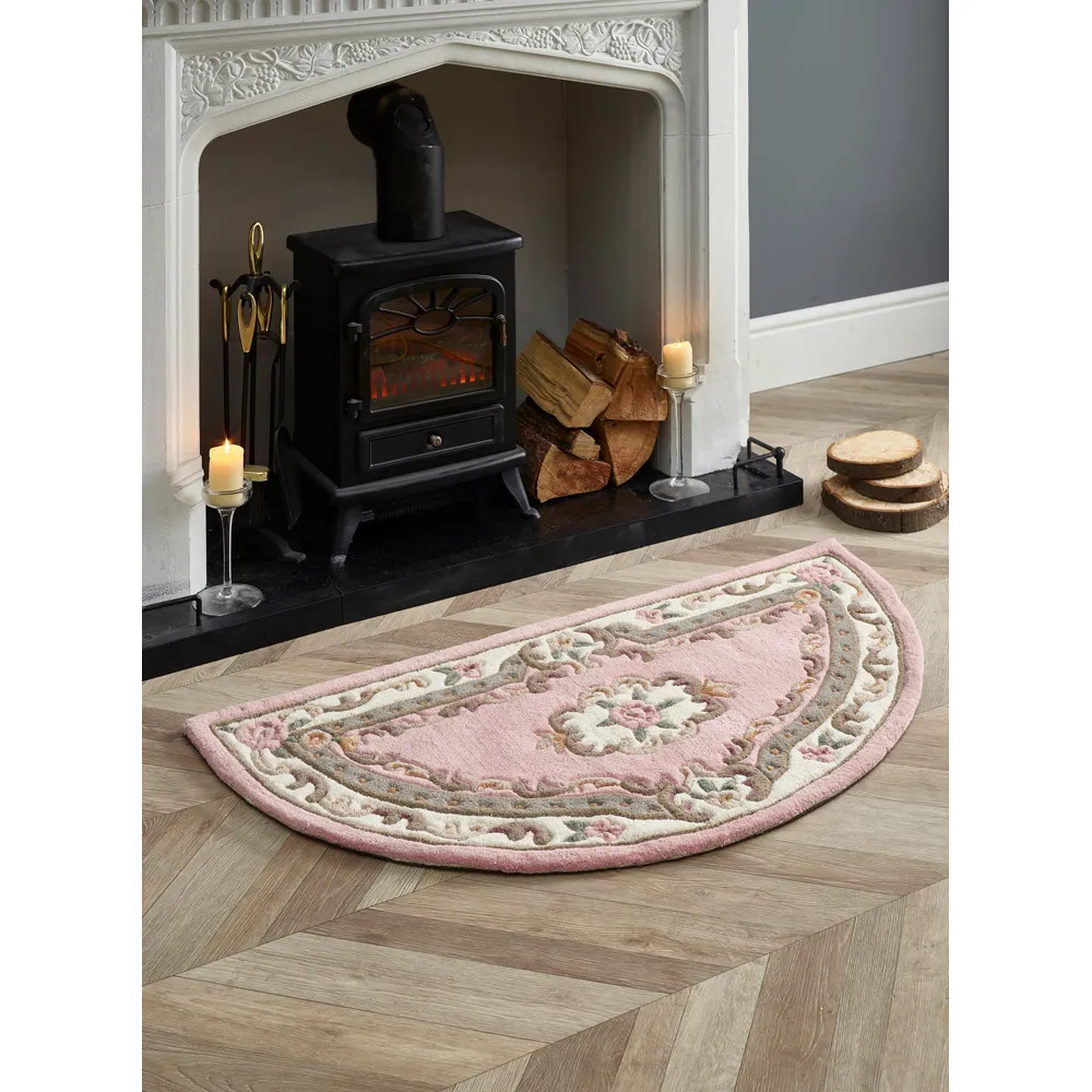 Shensi Half Moon Rug - Pink, Wool