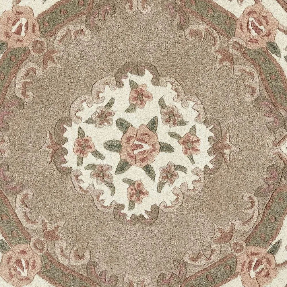 Shensi Round Rug - Beige, Wool