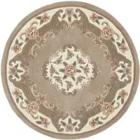 Shensi Round Rug - Beige, Wool