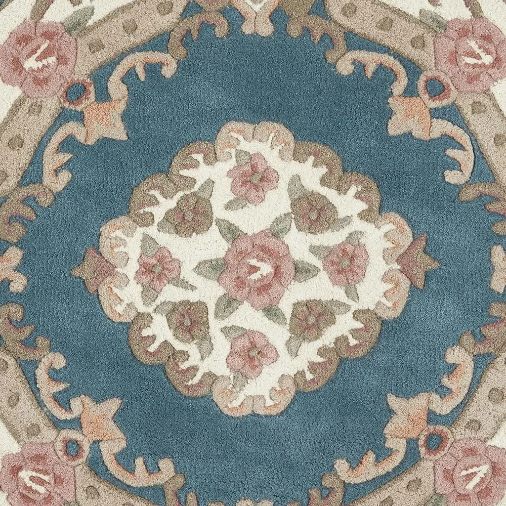 Shensi Round Rug - Blue, Wool