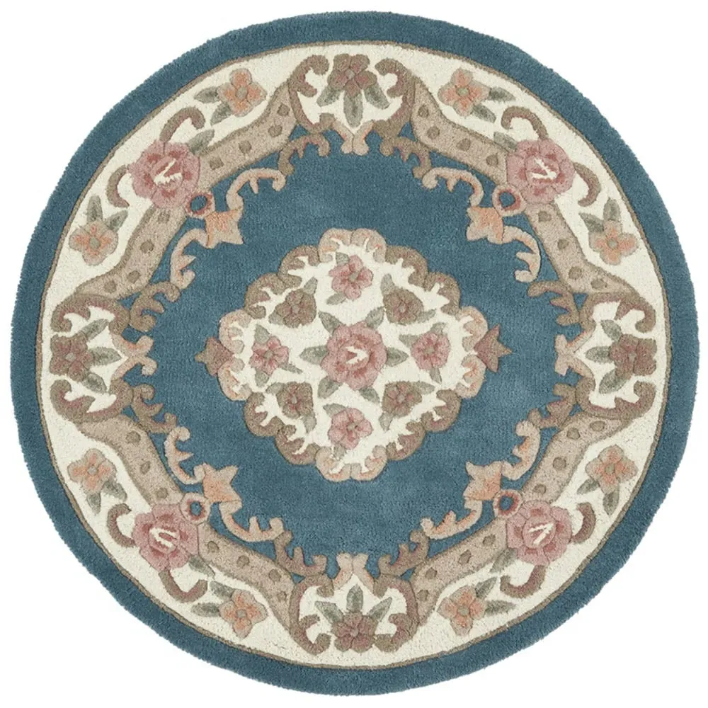 Shensi Round Rug - Blue, Wool