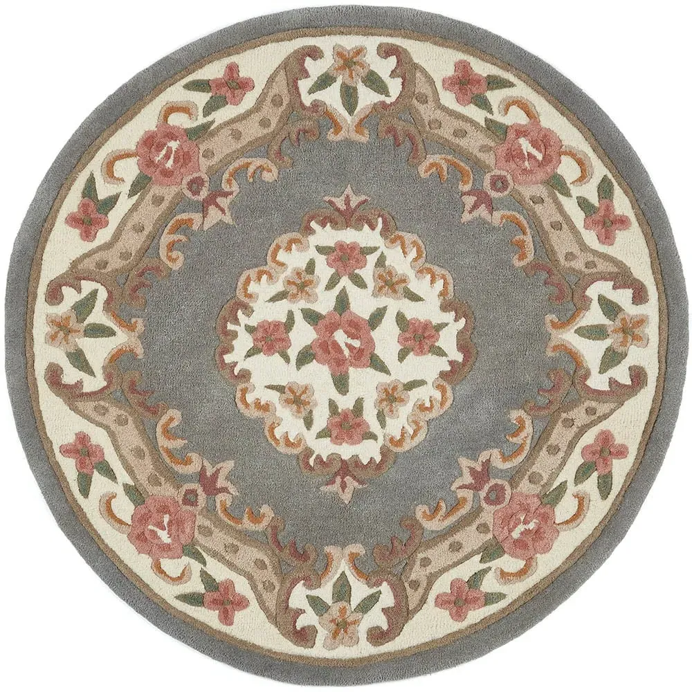 Shensi Round Rug - Grey, Wool image
