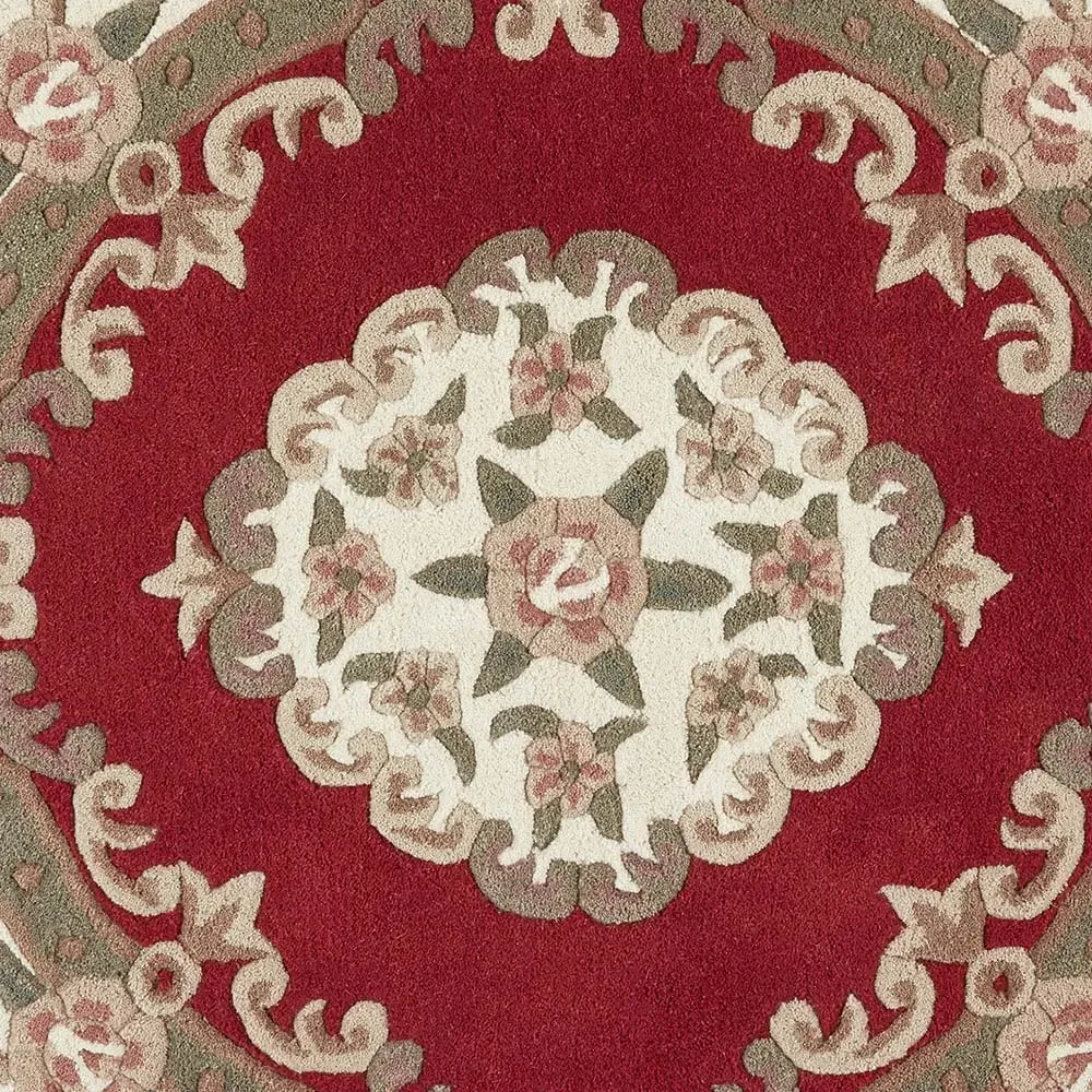 Shensi Round Rug - Wine, Wool