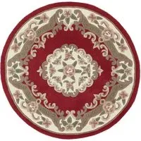 Shensi Round Rug - Wine, Wool