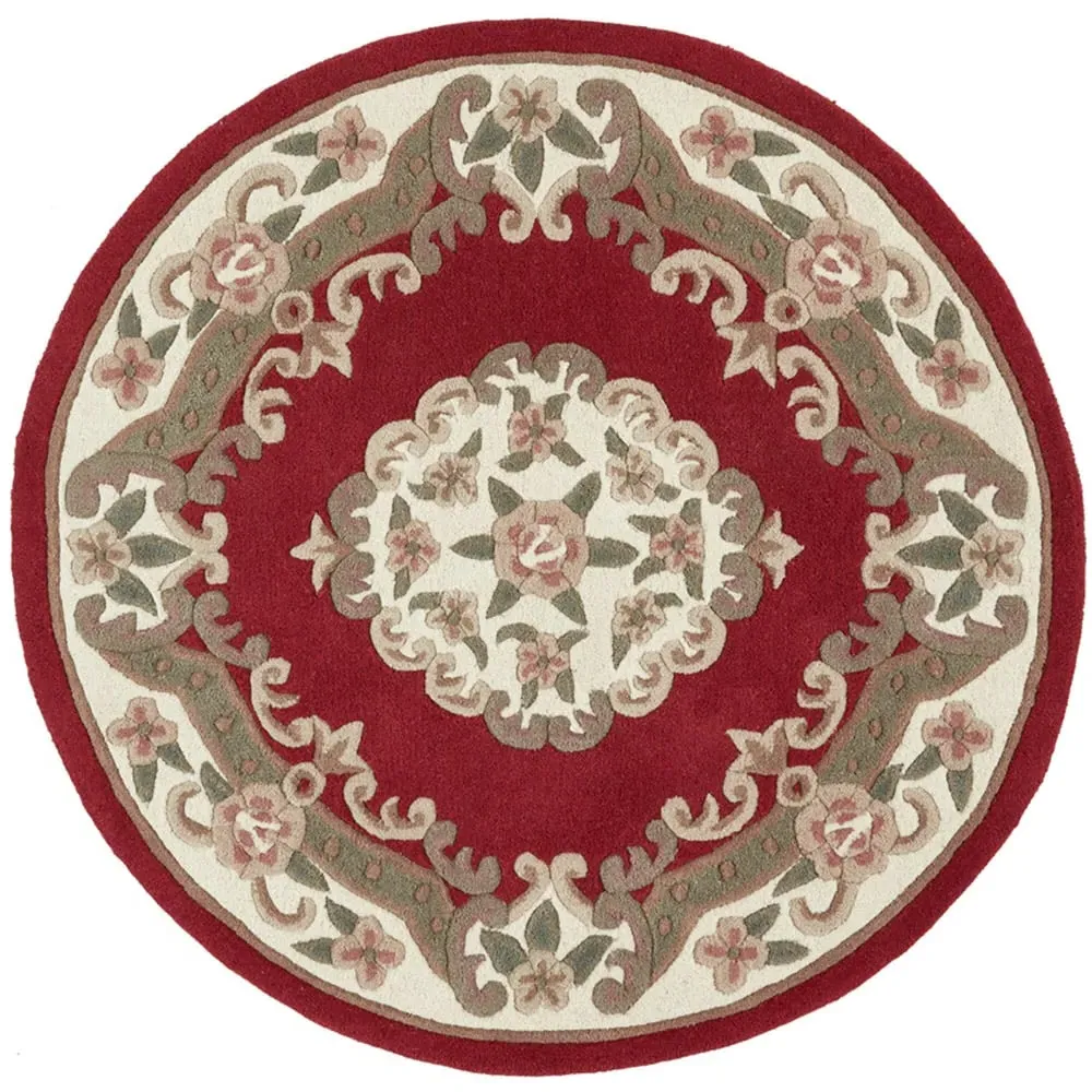 Shensi Round Rug - Wine, Wool