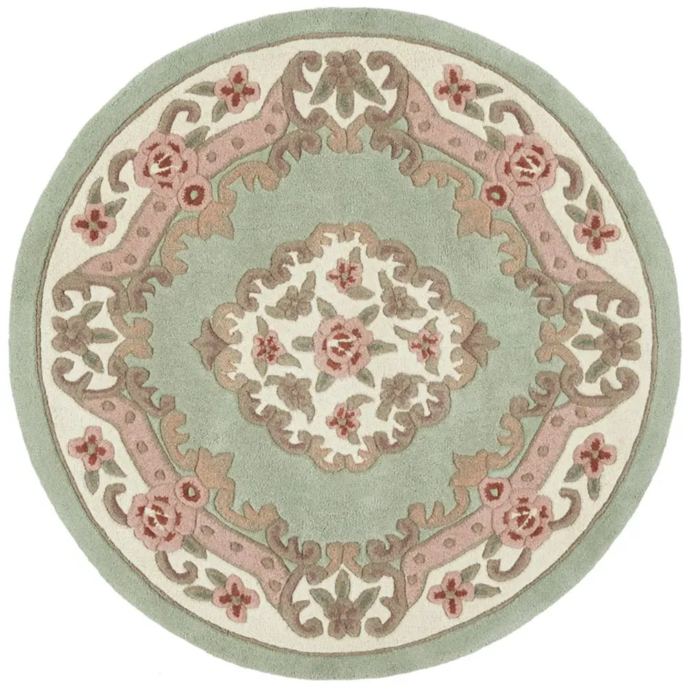 Shensi Round Wool Rug - Green