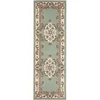 Shensi Runner Rug - Green, Wool