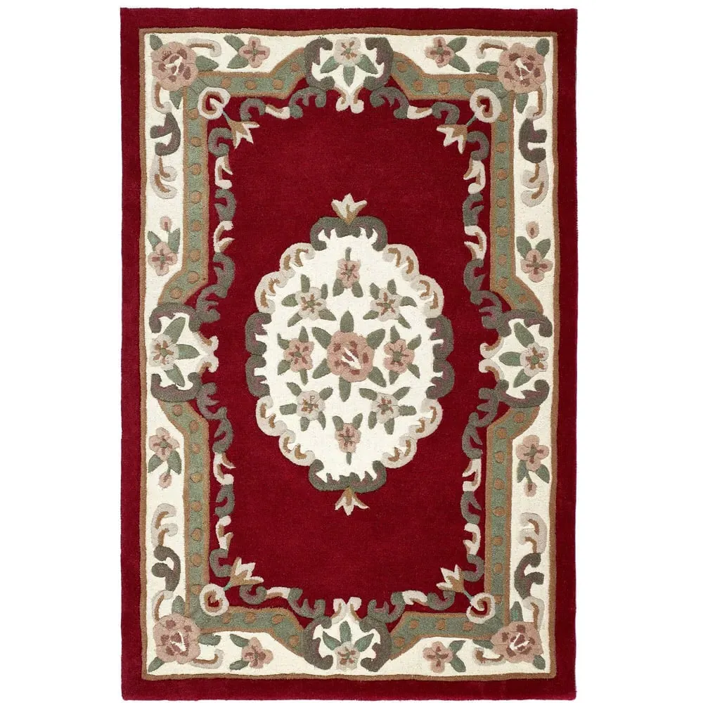 Shensi Wine Rug 60 x 120cm - Red, Wool