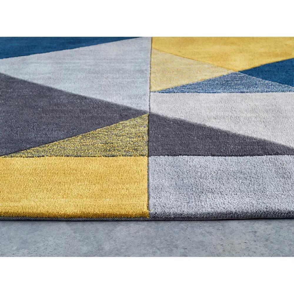 Trio Geometric Rug 120x170cm - Blue