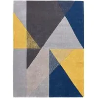 Trio Geometric Rug 120x170cm - Blue