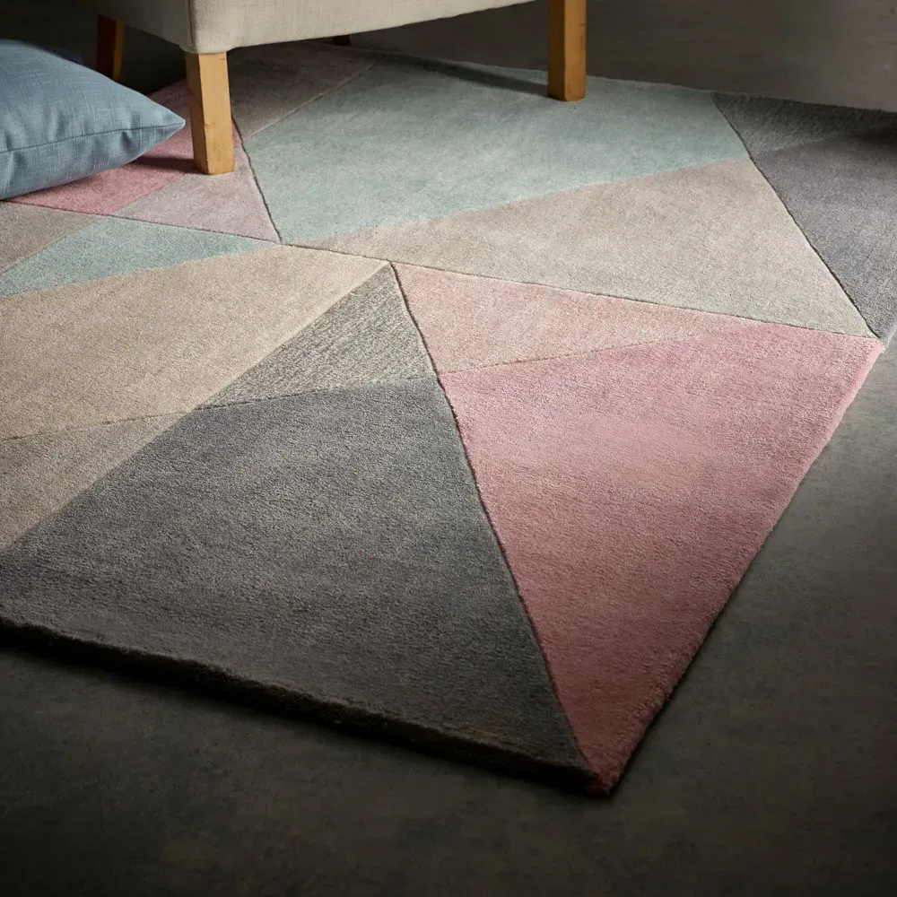 Trio Geometric Rug 120x170cm - Pink