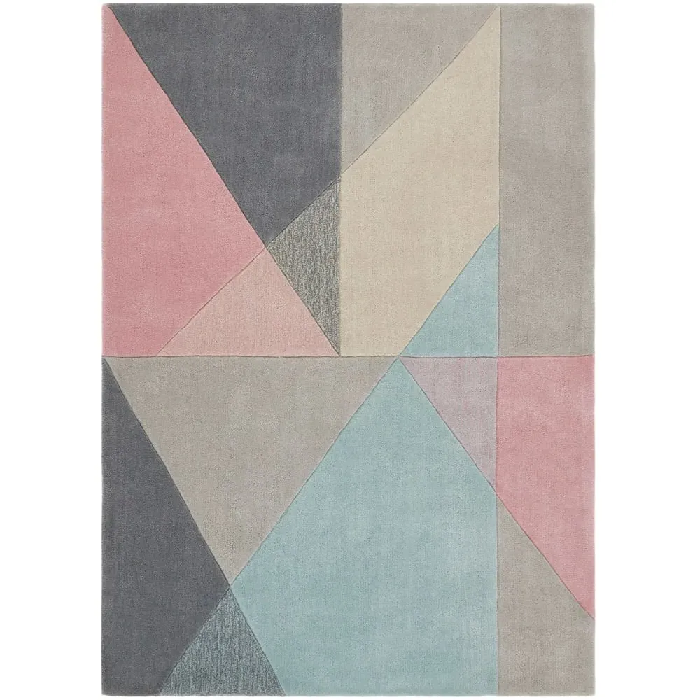 Trio Geometric Rug 120x170cm - Pink