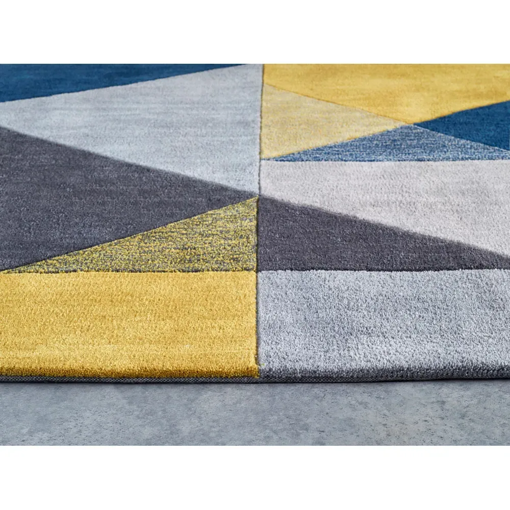 Trio Geometric Rug 160x230cm - Blue