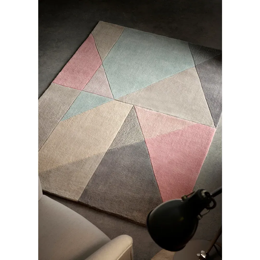 Trio Geometric Rug 160x230cm - Pink