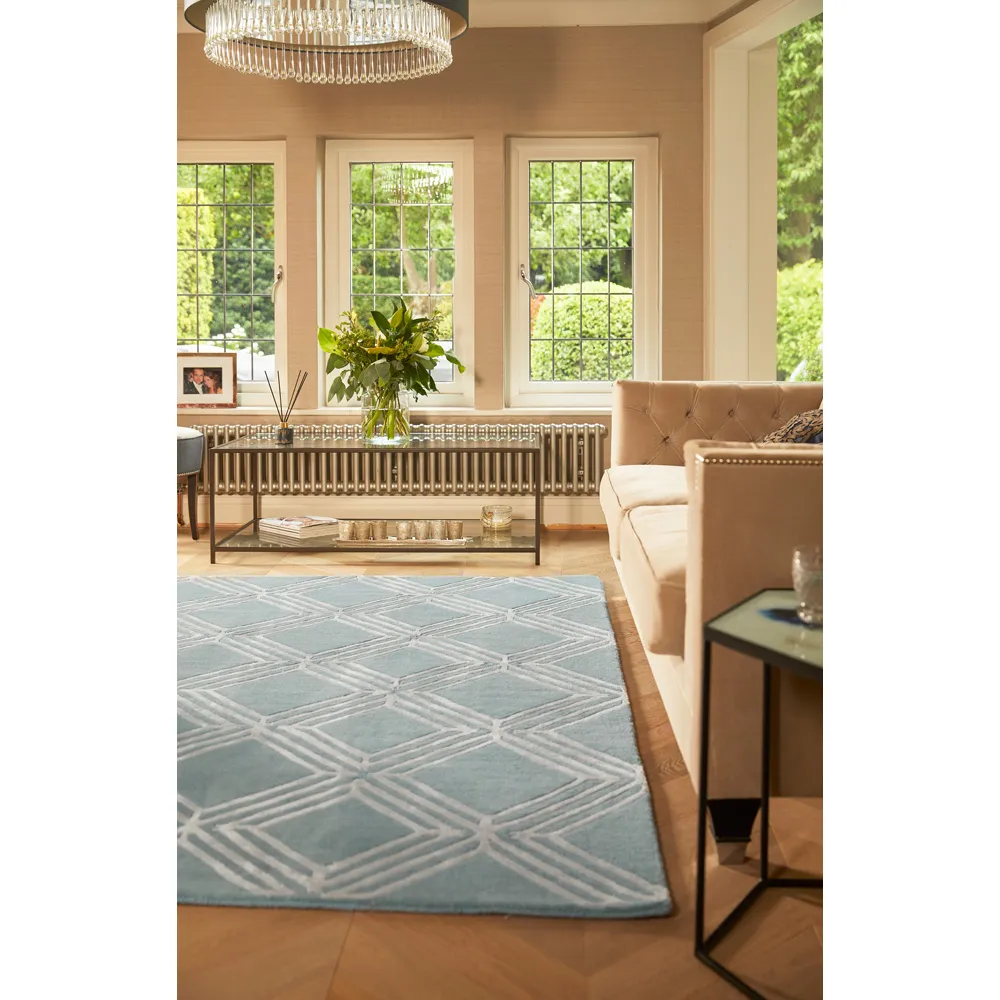 Vienna Blue Rug - Blue, Wool