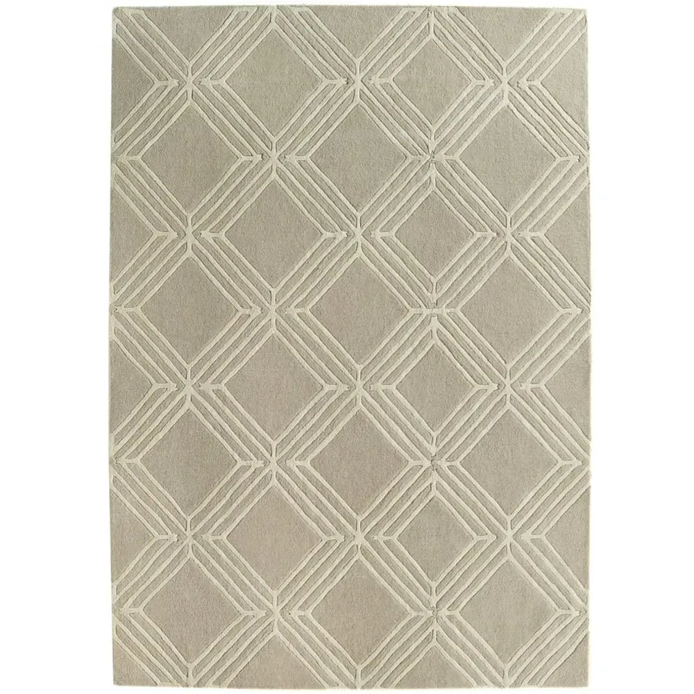 Vienna Diamond Pattern Rug - Mink, Wool image