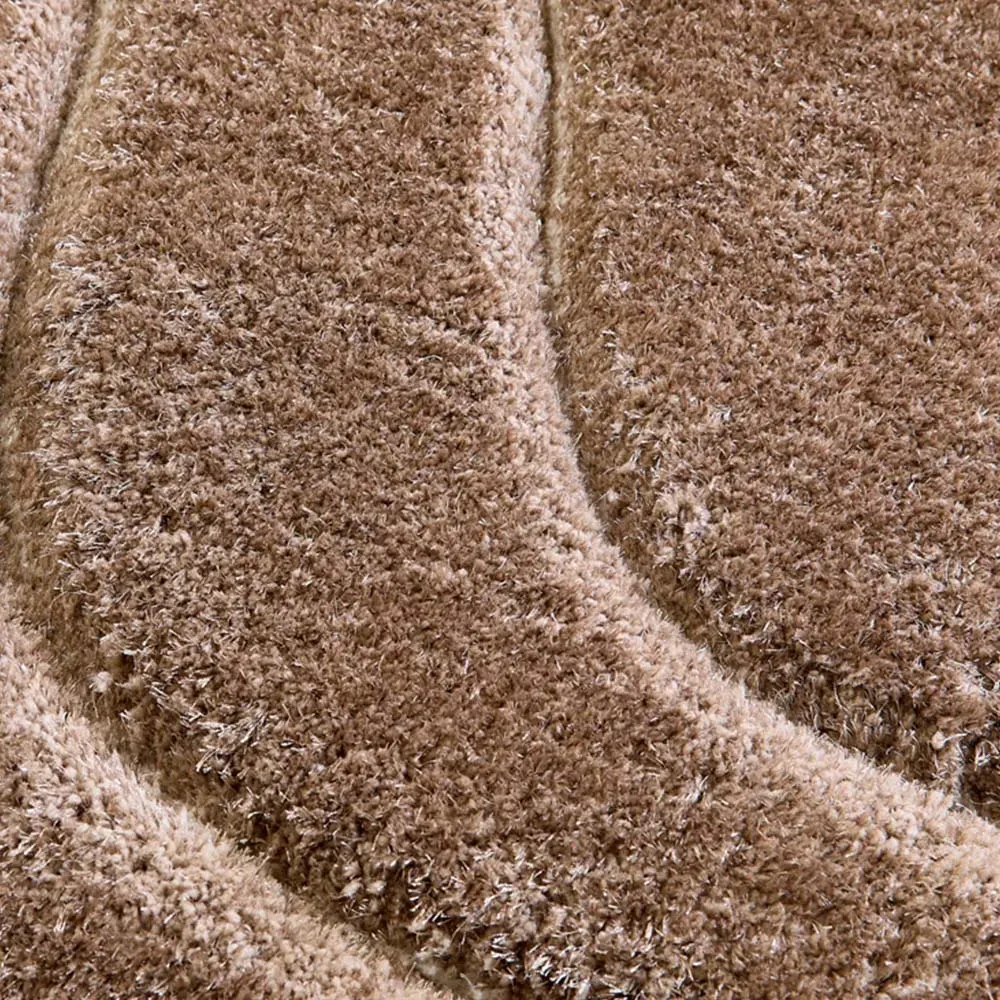 Soft Carved Wave Rug - Beige, Polyester