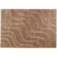 Soft Carved Wave Rug - Beige, Polyester