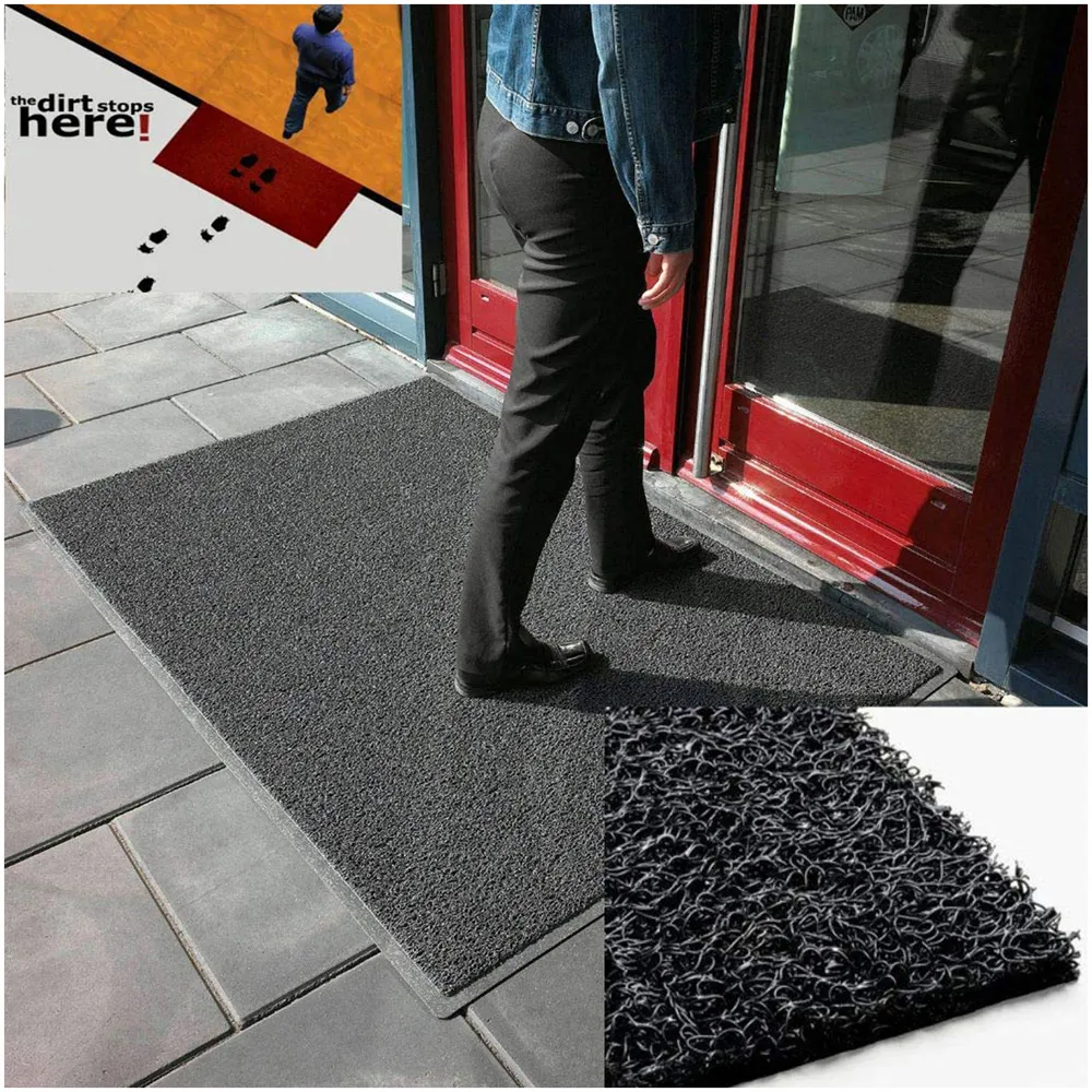 Cat Embossed Doormat - Black