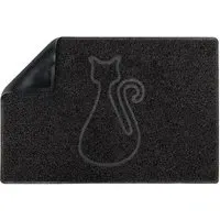 Cat Embossed Doormat - Black