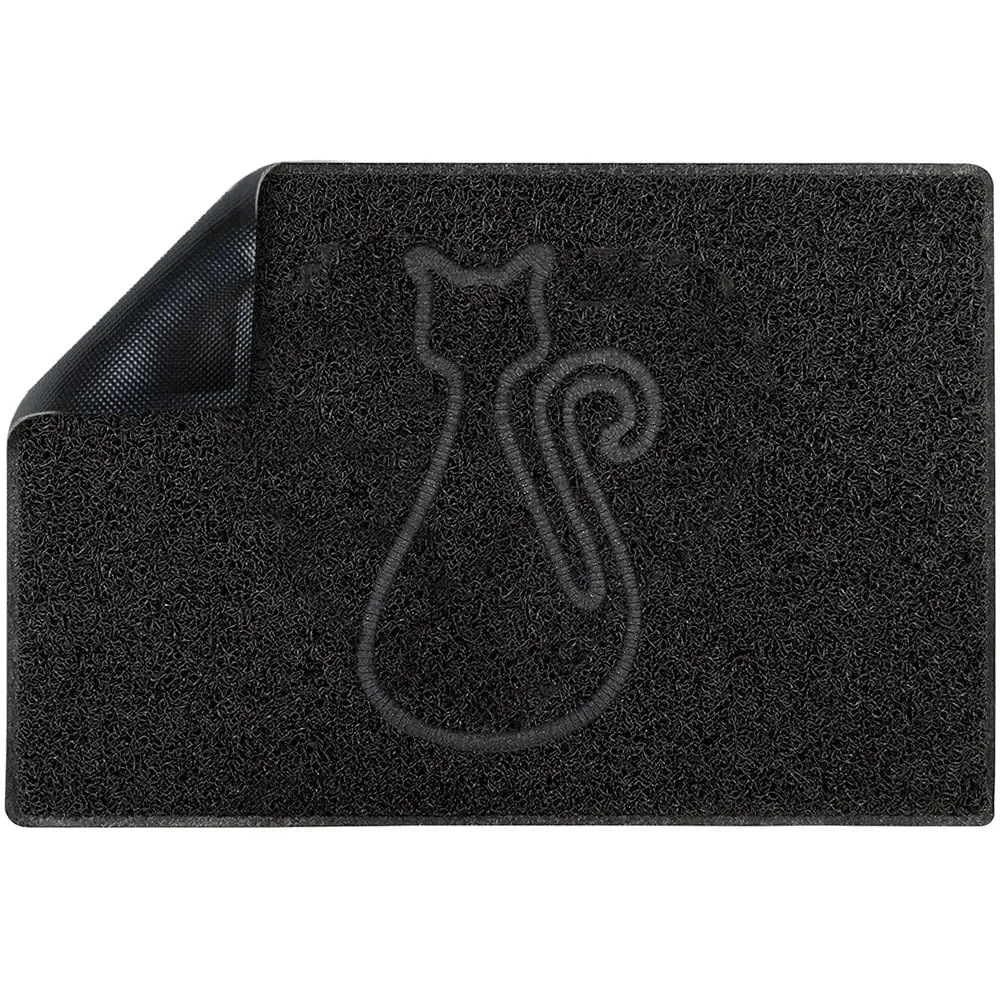 Cat Embossed Doormat - Black image