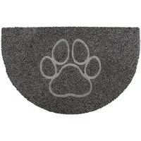 Half Moon Paw Doormat - Grey