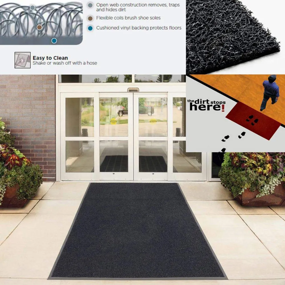 Heart Half Moon Doormat - Grey