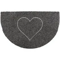 Heart Half Moon Doormat - Grey