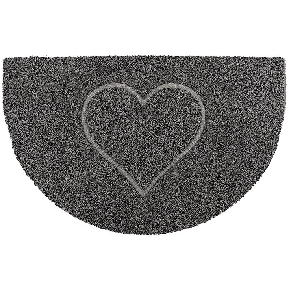 Heart Half Moon Doormat - Grey image